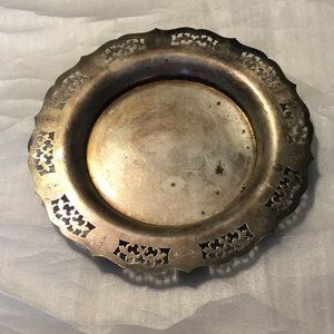 Vintage Miss America silver-plated serving tray with filigree design